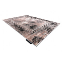 Dywan DE LUXE nowoczesny 634 Ramka vintage przecierany - Strukturalny szary / różowy 240x340cm