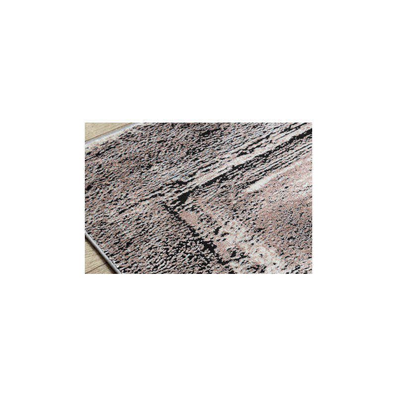 Dywan DE LUXE nowoczesny 634 Ramka vintage przecierany - Strukturalny szary / różowy 240x340cm