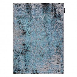 Dywan DE LUXE nowoczesny 2081 Ornament vintage przecierany - Strukturalny niebieski / szary 240x340cm