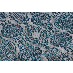 Dywan DE LUXE nowoczesny 2081 Ornament vintage przecierany - Strukturalny niebieski / szary 240x340cm