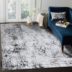 Dywan DE LUXE nowoczesny 2081 Ornament vintage przecierany - Strukturalny krem / szary 140x190cm