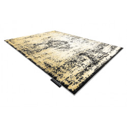 Dywan DE LUXE nowoczesny 2083 Ornament vintage przecierany - Strukturalny złoty / szary 160x220cm