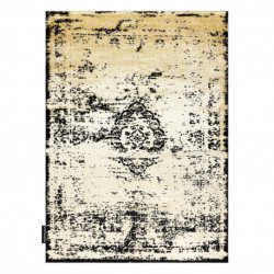 Dywan DE LUXE nowoczesny 2083 Ornament vintage przecierany - Strukturalny złoty / szary 200x290cm