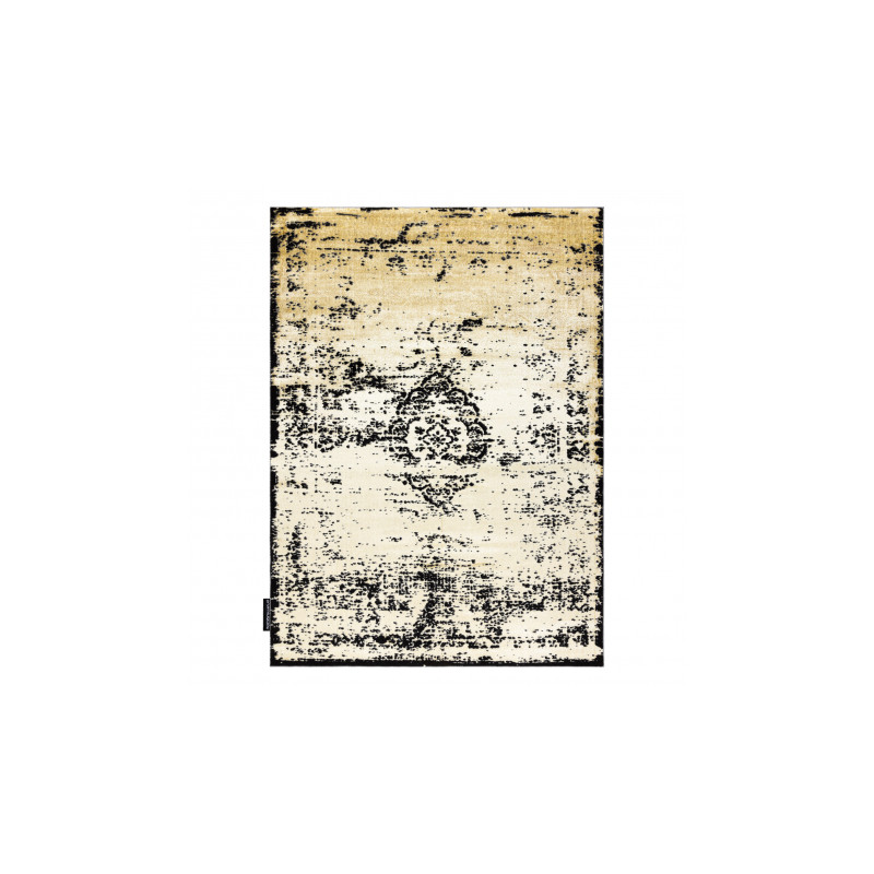 Dywan DE LUXE nowoczesny 2083 Ornament vintage przecierany - Strukturalny złoty / szary 200x290cm