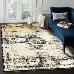 Dywan DE LUXE nowoczesny 2083 Ornament vintage przecierany - Strukturalny złoty / szary 200x290cm