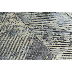 Dywan DE LUXE nowoczesny 2087 Jodełka Chevron vintage przecierany - Strukturalny złoty / szary 120x170cm