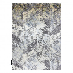 Dywan DE LUXE nowoczesny 2087 Jodełka Chevron vintage przecierany - Strukturalny złoty / szary 160x220cm