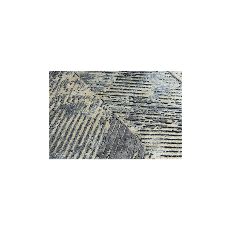 Dywan DE LUXE nowoczesny 2087 Jodełka Chevron vintage przecierany - Strukturalny złoty / szary 240x340cm
