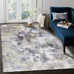 Dywan DE LUXE nowoczesny 6754 Ornament vintage przecierany - Strukturalny krem / złoty 180x270cm
