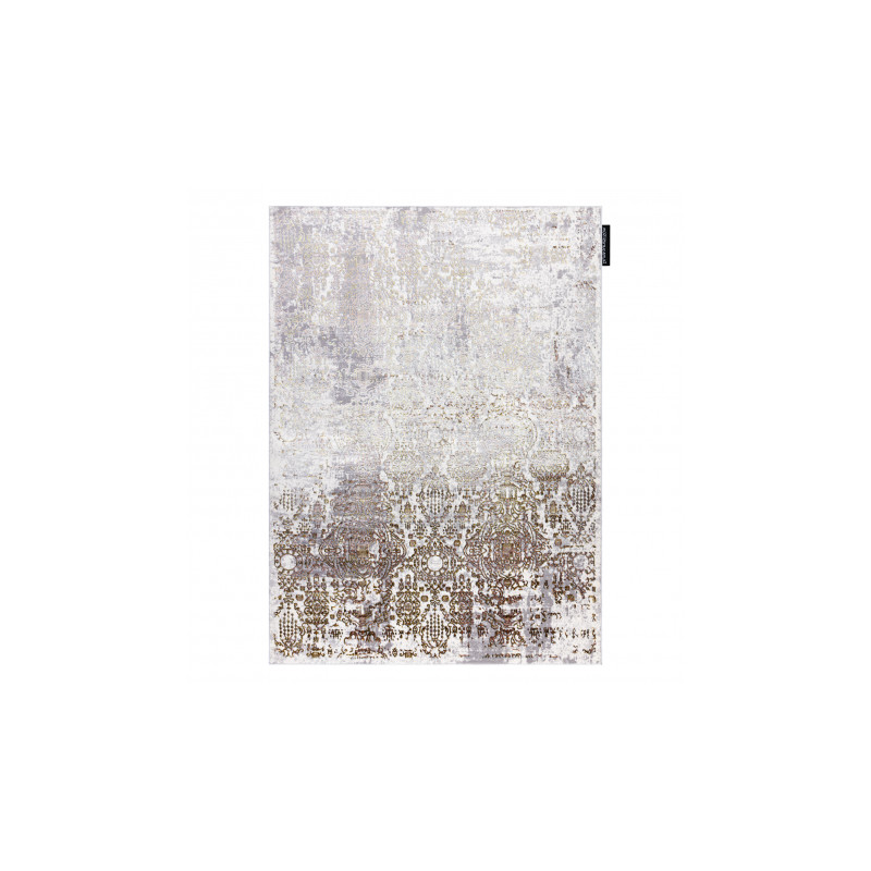 Dywan DE LUXE nowoczesny 2081 Ornament vintage przecierany - Strukturalny złoty / krem  160x220cm