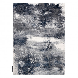 Dywan DE LUXE nowoczesny 528 Abstrakcja - Strukturalny krem / granatowy 140x190cm