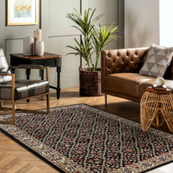 Dywan ROYAL wzór GR023 Klasyczny Ornament, czarny / krem 250x350cm