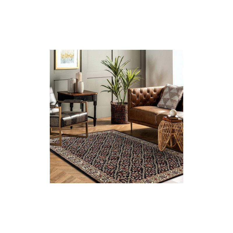 Dywan ROYAL wzór GR023 Klasyczny Ornament, czarny / krem 250x350cm