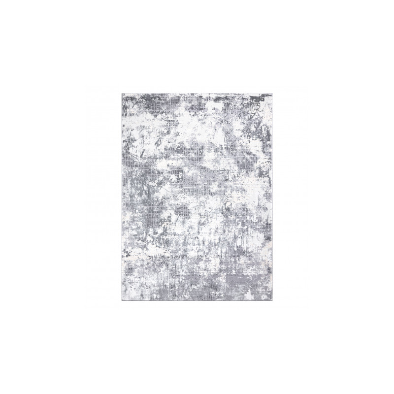 Dywan CORE A002 Abstrakcja - Strukturalny, dwa poziomy runa, kość słoniowa / szary 80x150cm