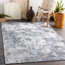 Dywan CORE A002 Abstrakcja - Strukturalny, dwa poziomy runa, kość słoniowa / szary 120x170cm