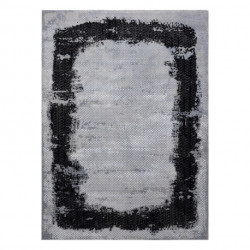 Dywan CORE A004 Ramka, Przecierany - Strukturalny, dwa poziomy runa, czarny / jasnoszary 140x190cm