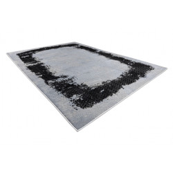 Dywan CORE A004 Ramka, Przecierany - Strukturalny, dwa poziomy runa, czarny / jasnoszary 200x290cm
