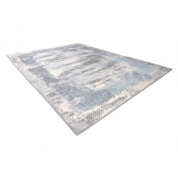 Dywan CORE A004 Ramka, Przecierany - Strukturalny, dwa poziomy runa, kość słoniowa / szary / niebieski 140x190cm