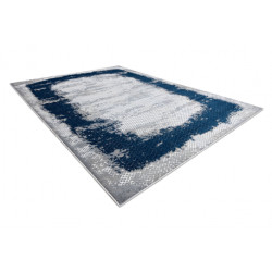 Dywan CORE A004 Ramka, Przecierany - Strukturalny, dwa poziomy runa, niebieski / szary 80x150cm