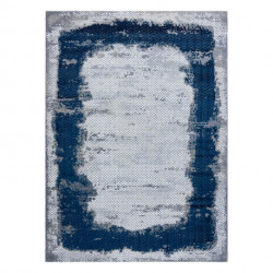 Dywan CORE A004 Ramka, Przecierany - Strukturalny, dwa poziomy runa, niebieski / szary 120x170cm