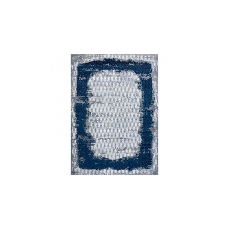 Dywan CORE A004 Ramka, Przecierany - Strukturalny, dwa poziomy runa, niebieski / szary 120x170cm