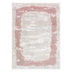 Dywan CORE A004 Ramka, Przecierany - Strukturalny, dwa poziomy runa, jasny beż / róż 80x150cm