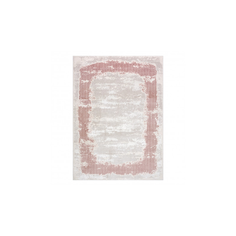 Dywan CORE A004 Ramka, Przecierany - Strukturalny, dwa poziomy runa, jasny beż / róż 200x290cm