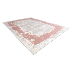 Dywan CORE A004 Ramka, Przecierany - Strukturalny, dwa poziomy runa, jasny beż / róż 200x290cm