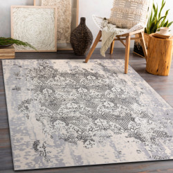 Dywan CORE W3824 Ornament Vintage - Strukturalny, dwa poziomy runa, krem / szary 120x170cm