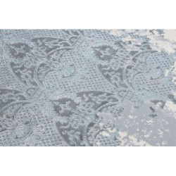 Dywan CORE W3824 Ornament Vintage - Strukturalny, dwa poziomy runa, jasnoniebieski / krem / szary 80x150cm