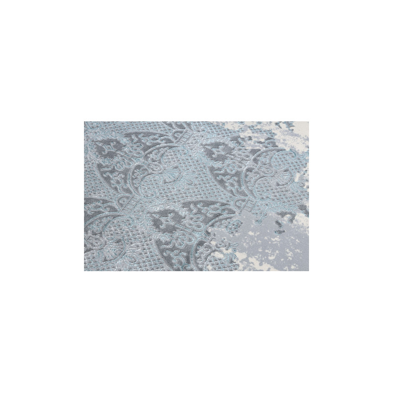 Dywan CORE W3824 Ornament Vintage - Strukturalny, dwa poziomy runa, jasnoniebieski / krem / szary 180x270cm