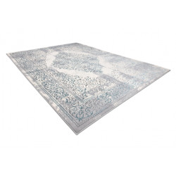 Dywan CORE W7161 Rozeta Vintage - Strukturalny, dwa poziomy runa, jasnoniebieski / krem / szary 80x150cm Dywan CORE W7161 Rozeta Vintage - Strukturalny, dwa poziomy runa, jasnoniebieski / krem / szary 80x150cm