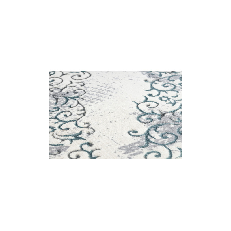 Dywan CORE W7161 Rozeta Vintage - Strukturalny, dwa poziomy runa, jasnoniebieski / krem / szary 120x170cm