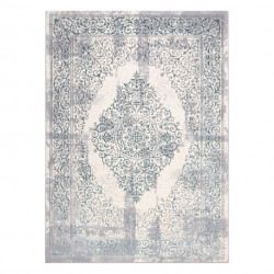 Dywan CORE W7161 Rozeta Vintage - Strukturalny, dwa poziomy runa, jasnoniebieski / krem / szary 180x270cm