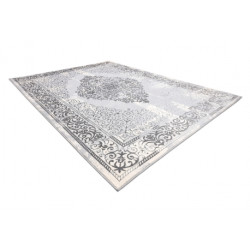 Dywan CORE W7161 Rozeta Vintage - Strukturalny, dwa poziomy runa, szary 80x150cm