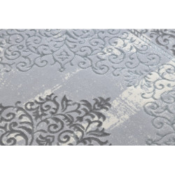 Dywan CORE W7161 Rozeta Vintage - Strukturalny, dwa poziomy runa, szary 140x190cm