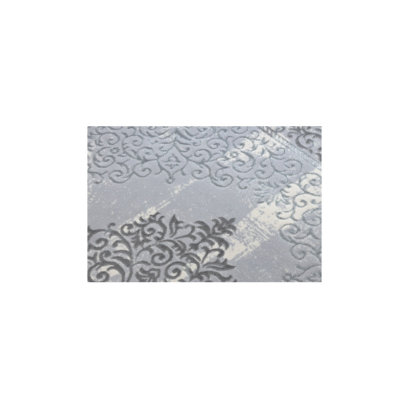 Dywan CORE W7161 Rozeta Vintage - Strukturalny, dwa poziomy runa, szary 140x190cm