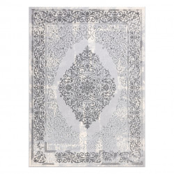 Dywan CORE W7161 Rozeta Vintage - Strukturalny, dwa poziomy runa, szary 160x220cm