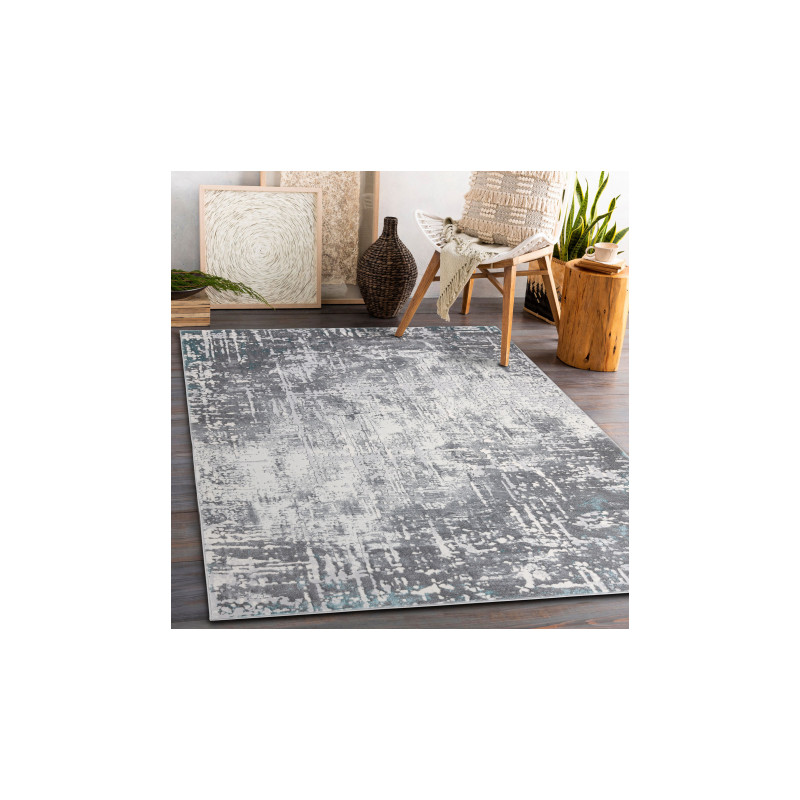 Dywan CORE W9782 Przecierany - Strukturalny, dwa poziomy runa, kość słoniowa / szary 80x150cm