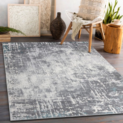 Dywan CORE W9782 Przecierany - Strukturalny, dwa poziomy runa, kość słoniowa / szary 140x190cm