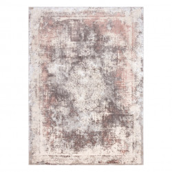 Dywan CORE W9784 Rozeta Vintage - Strukturalny, dwa poziomy runa, jasny beż / róż 160x220cm