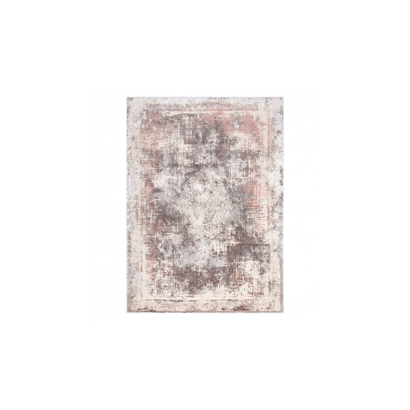 Dywan CORE W9784 Rozeta Vintage - Strukturalny, dwa poziomy runa, jasny beż / róż 160x220cm