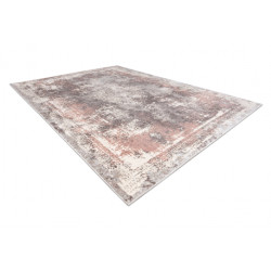 Dywan CORE W9784 Rozeta Vintage - Strukturalny, dwa poziomy runa, jasny beż / róż 160x220cm