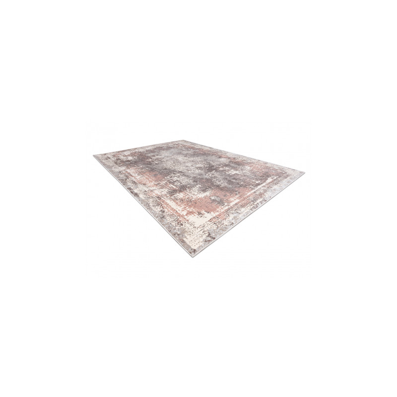 Dywan CORE W9784 Rozeta Vintage - Strukturalny, dwa poziomy runa, jasny beż / róż 160x220cm