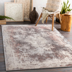 Dywan CORE W9784 Rozeta Vintage - Strukturalny, dwa poziomy runa, jasny beż / róż 160x220cm