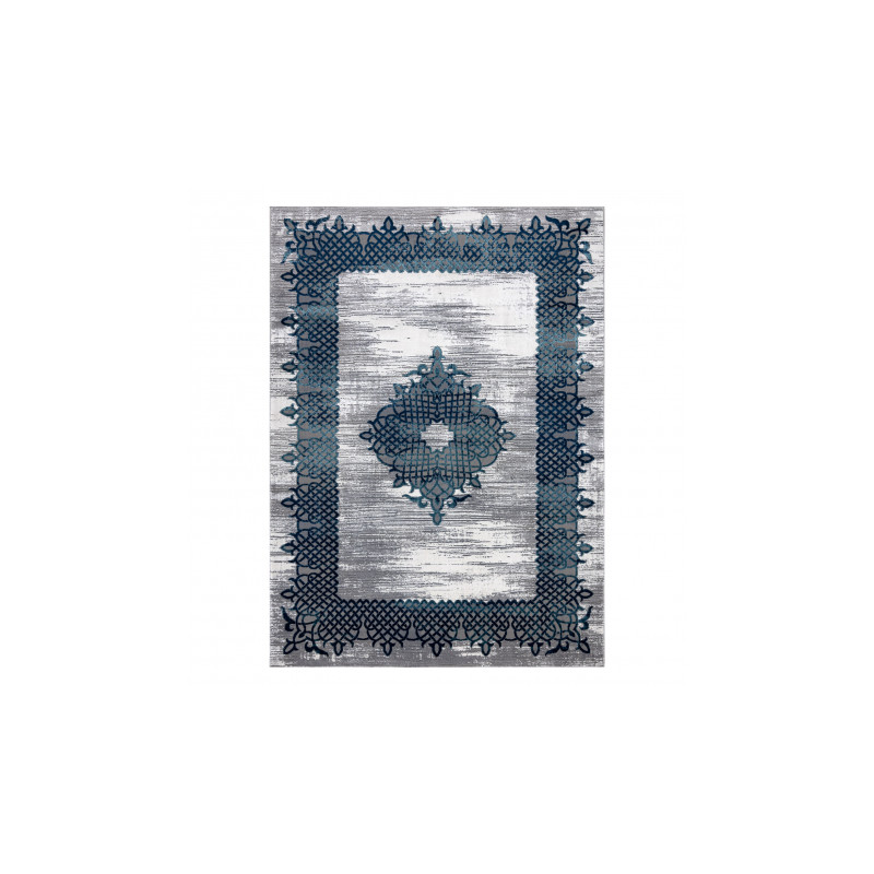 Dywan CORE W9797 Ramka, Rozeta - Strukturalny, dwa poziomy runa, niebieski / szary 160x220cm Dywan CORE W9797 Ramka, Rozeta - Strukturalny, dwa poziomy runa, niebieski / szary 160x220cm