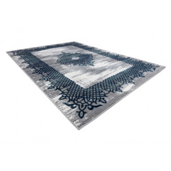 Dywan CORE W9797 Ramka, Rozeta - Strukturalny, dwa poziomy runa, niebieski / szary 200x290cm