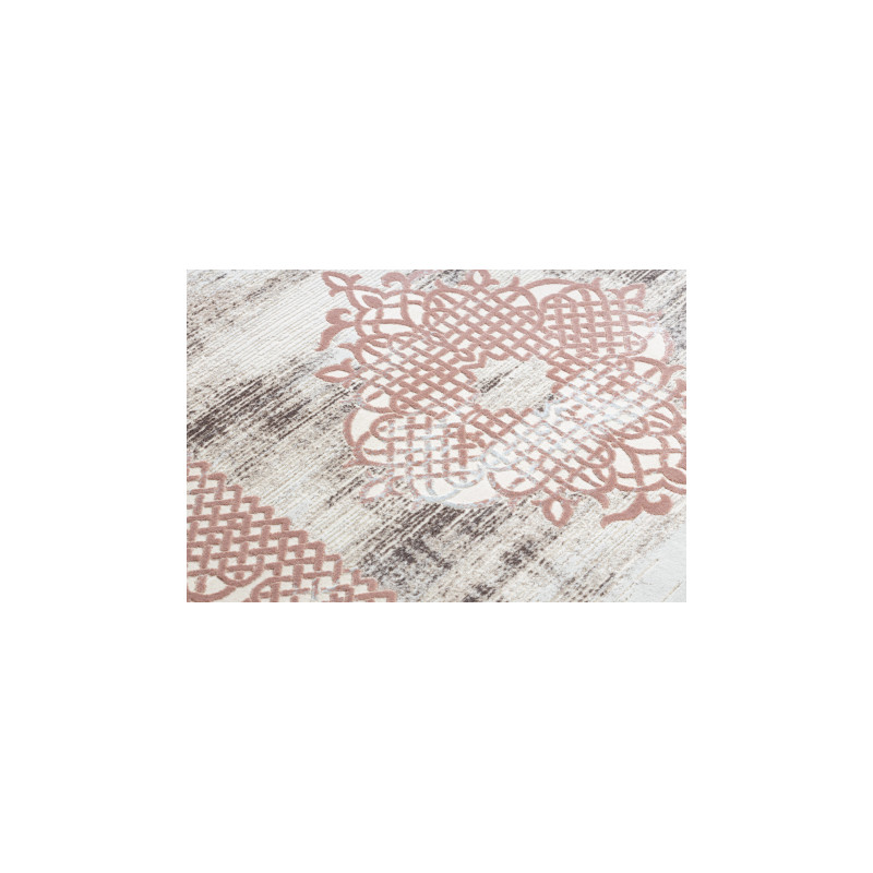 Dywan CORE W9797 Ramka, Rozeta - Strukturalny, dwa poziomy runa, beż / róż 120x170cm