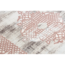 Dywan CORE W9797 Ramka, Rozeta - Strukturalny, dwa poziomy runa, beż / róż 180x270cm