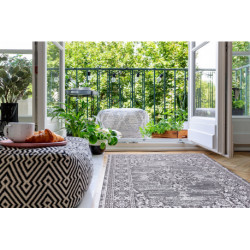 Dywan SZNURKOWY SIZAL LOFT 21213 Ornament szary / srebrny / kość słoniowa 60x110cm